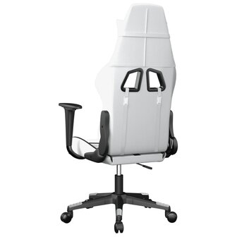 Massage gamestoel kunstleer wit en zwart 7