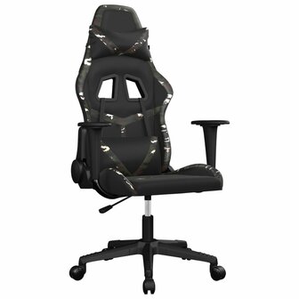 Massage gamestoel kunstleer zwart en camouflage 2