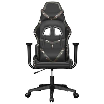 Massage gamestoel kunstleer zwart en camouflage 3