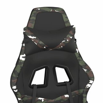 Massage gamestoel kunstleer zwart en camouflage 9