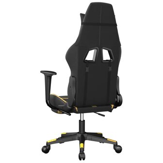 Massage gamestoel met voetensteun kunstleer zwart &amp; goudkleurig 6