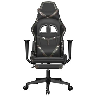 Massage gamestoel met voetensteun kunstleer zwart en camouflage 4