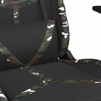 Massage gamestoel met voetensteun kunstleer zwart en camouflage 9