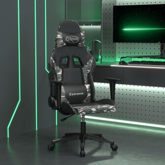 Massage gamestoel kunstleer zwart en camouflage 1