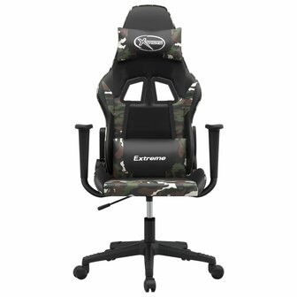 Massage gamestoel kunstleer zwart en camouflage 3