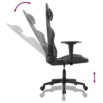 Massage gamestoel kunstleer zwart en camouflage 7