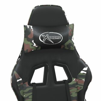 Massage gamestoel kunstleer zwart en camouflage 9