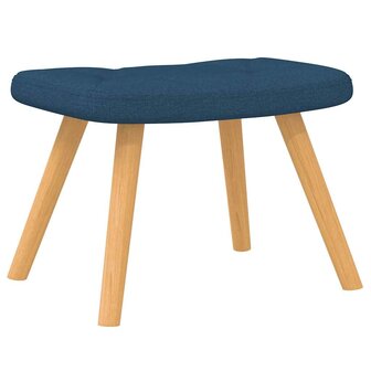 Schommelstoel met voetenbank stof blauw 7