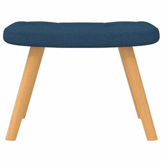 Schommelstoel met voetenbank stof blauw 8