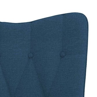 Schommelstoel met voetenbank stof blauw 9
