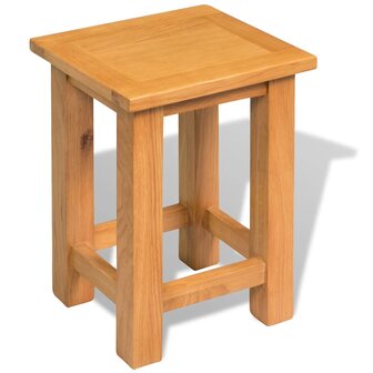 Bijzettafel 27x24x37 cm massief eikenhout 1