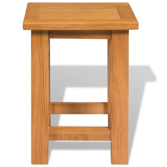 Bijzettafel 27x24x37 cm massief eikenhout 2