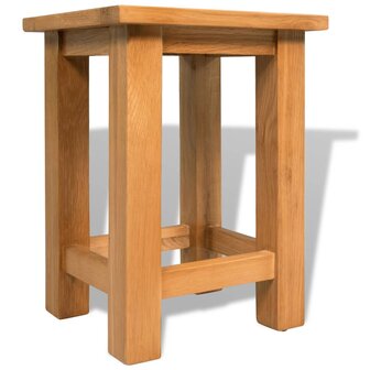 Bijzettafel 27x24x37 cm massief eikenhout 3