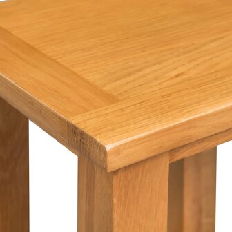 Bijzettafel 27x24x37 cm massief eikenhout 4