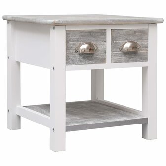 Bijzettafel 40x40x40 cm paulowniahout grijs 1