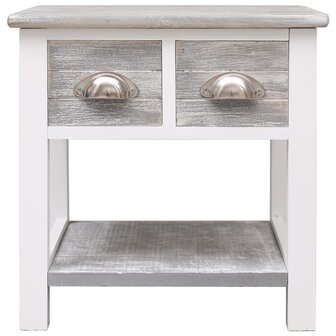 Bijzettafel 40x40x40 cm paulowniahout grijs 2