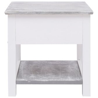 Bijzettafel 40x40x40 cm paulowniahout grijs 3