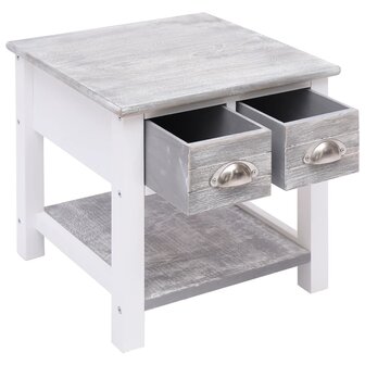 Bijzettafel 40x40x40 cm paulowniahout grijs 4