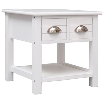Bijzettafel 40x40x40 cm paulowniahout wit 1