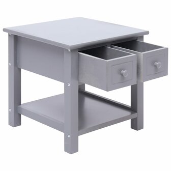 Bijzettafel 40x40x40 cm paulowniahout grijs 4