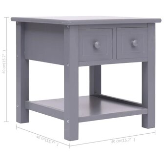 Bijzettafel 40x40x40 cm paulowniahout grijs 8