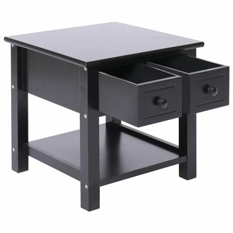Bijzettafel 40x40x40 cm paulowniahout zwart 4
