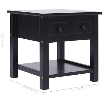 Bijzettafel 40x40x40 cm paulowniahout zwart 8