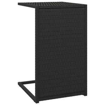 Bijzettafel C-vormig 40x35x60 cm poly rattan zwart 2