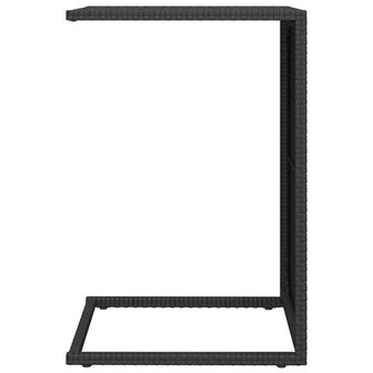 Bijzettafel C-vormig 40x35x60 cm poly rattan zwart 4