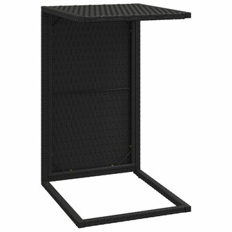 Bijzettafel C-vormig 40x35x60 cm poly rattan zwart 5