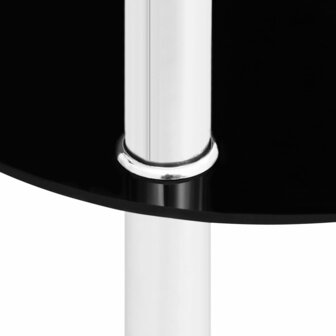 Bijzettafel 2-laags 38x38x50 cm gehard glas transparant zwart 7