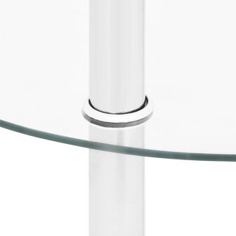 Bijzettafel 2-laags 38 cm gehard glas transparant 6