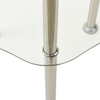 Bijzettafel 2-laags 38x38x50 cm gehard glas transparant 4