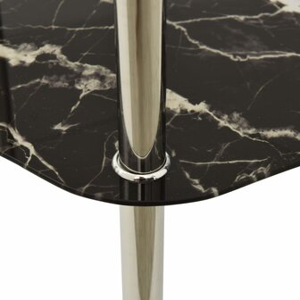 Bijzettafel 2-laags 38x38x50 cm gehard glas transparant zwart 4