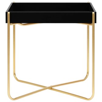 Bijzettafel 38x38x38,5 cm MDF zwart en goudkleurig 2