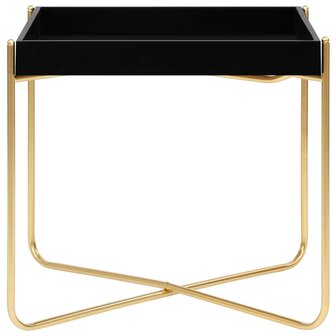 Bijzettafel 38x38x38,5 cm MDF zwart en goudkleurig 3