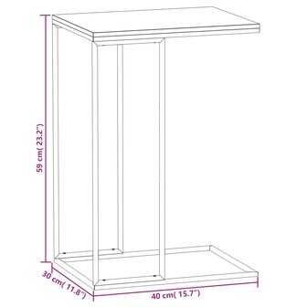 Bijzettafel 40x30x59 cm bewerkt hout zwart 6