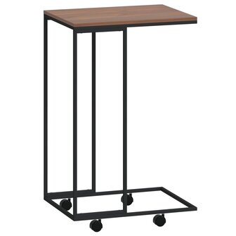 Bijzettafel met wieltjes 40x30x63,5 bewerkt hout zwart 2