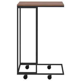 Bijzettafel met wieltjes 40x30x63,5 bewerkt hout zwart 3