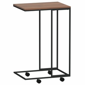 Bijzettafel met wieltjes 40x30x63,5 bewerkt hout zwart 5