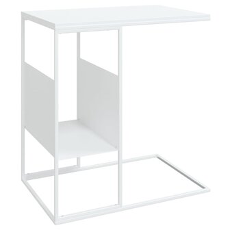Bijzettafel 55x36x59,5 cm bewerkt hout wit 2