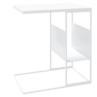 Bijzettafel 55x36x59,5 cm bewerkt hout wit 5
