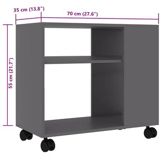 Bijzettafel 70x35x55 cm bewerkt hout grijs 6