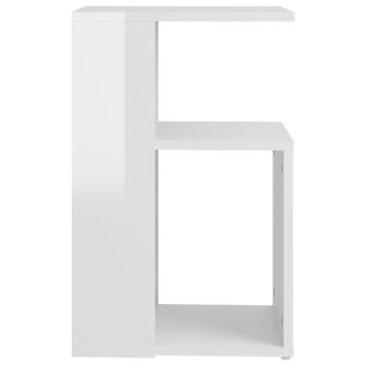 Bijzettafel 36x30x56 cm bewerkt hout hoogglans wit 4