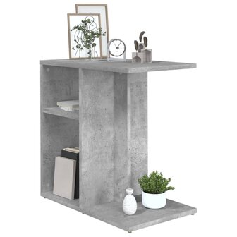 Bijzettafel 50x30x50 cm bewerkt hout betongrijs 3