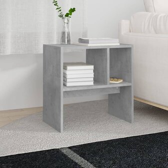 Bijzettafel 50x30x50 cm bewerkt hout betongrijs 4