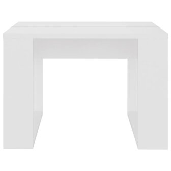 Bijzettafel 50x50x35 cm bewerkt hout wit 5