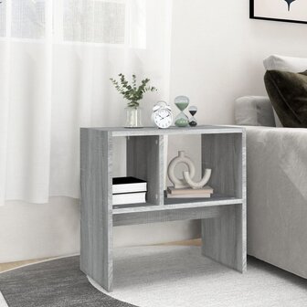 Bijzettafel 50x30x50 cm bewerkt hout grijs sonoma eikenkleurig 3