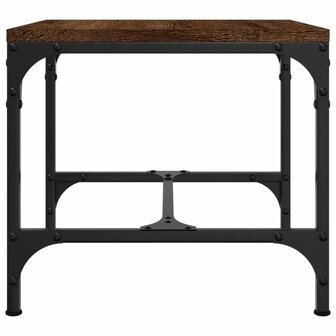 Bijzettafel 40x40x35 cm bewerkt hout bruin eikenkleur 5