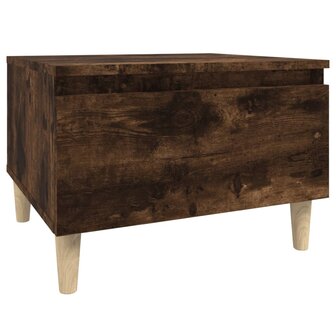 Bijzettafel 50x46x35 cm bewerkt hout gerookt eikenkleurig 2
